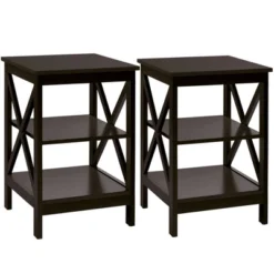 Costway 2 PCS 3-Tier Nightstand End Table X Design Storage Display Shelf Living Room 22 Costway 2 PCS 3-Tier Nightstand End Table X Design Storage Display Shelf Living Room -Costway GUEST c9acc6b2 0473 4a6f bcfe c679892b5ed5