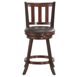 Costway Set Of 2 25'' Swivel Bar Stool Leather Padded Dining Kitchen Pub Bistro Chair High Back -Costway GUEST c9b81610 3a06 4eab a028 314e996614a3