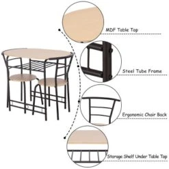 Costway 3 PCS Dining Set Table And 2 Chairs Home Kitchen Breakfast Bistro Pub Furniture -Costway GUEST c9d49cfb 7729 480f 8f6f b0c822d8177c