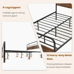 Costway Metal Platform Bed Frame Industrial Headboard Mattress Foundation -Costway GUEST c9e43988 7842 4f48 b2b5 6a40bd9fbc80