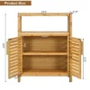 Costway Two-door Bamboo Bathroom Floor Cabinet Storage Organizer W/ Open Shelf -Costway GUEST c9e71918 dc94 4fee 8fde 3c2d1df58def
