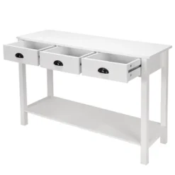 Costway 47" Console Table Hall Table Side Desk Accent Table Drawers Shelf Entryway White 16 Costway 47" Console Table Hall Table Side Desk Accent Table Drawers Shelf Entryway White -Costway GUEST ca0098e9 9a72 436d b1e1 d5ae05489e5e