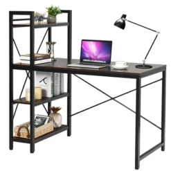 Costway 47.5" Computer Desk Writing Desk Study Table Workstation With 4-Tier Shelves Brown 19 Costway 47.5" Computer Desk Writing Desk Study Table Workstation With 4-Tier Shelves Brown -Costway GUEST ca1cb600 a684 442a bb71 142aa2818245