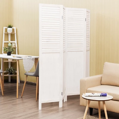 Costway 4 Panel Folding Privacy Room Divider Screen Home Furniture 5.6 Ft Tall White 11 Costway 4 Panel Folding Privacy Room Divider Screen Home Furniture 5.6 Ft Tall White - Image 9