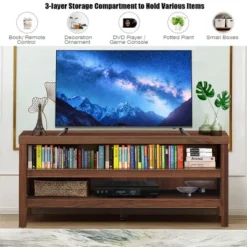 Costway 3-Tier TV Stand Console Cabinet For TV's Up To 45'' W/ Storage Shelves -Costway GUEST ca69885a a36f 4d3e a593 ee66e5e6e127