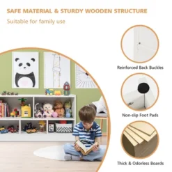 Costway Kids 2-Shelf Bookcase 5-Cube Wood Toy Storage Cabinet Organizer -Costway GUEST ca926ae0 86c9 4983 a90b d3ba77937c59