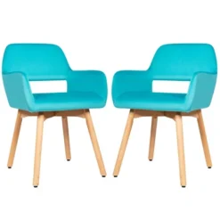 Costway Set Of 2 Modern Accent Armchairs Velvet Fabric Leisure Chairs Club Guest YellowBlue Grey -Costway GUEST caaa9166 345a 401e aeb2 c496cf46e26e