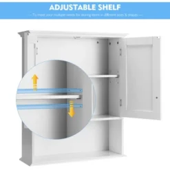 Costway Wall Mount Bathroom Cabinet Storage Organizer Medicine Cabinet White -Costway GUEST cab5ec2b 5b1e 4e71 ba27 91706c5705bb