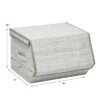 Costway Stackable Large Bins Cubes W/Lids Storage Organizers W/Linen&Oxford Fabric 4 Sets