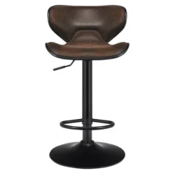 Costway Set Of 2 Adjustable Bar Stools Swivel Bar Chairs Pub Kitchen Brown -Costway GUEST cada7978 1693 4eb1 8843 2a2285a3f374