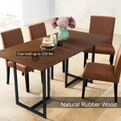 Costway 63'' Console Dining Table Rectangular Kitchen Table W/ Metal Frame And Wood Top 15 Costway 63'' Console Dining Table Rectangular Kitchen Table W/ Metal Frame And Wood Top -Costway GUEST cb1255ba 8565 4d44 acff ae821d7e76a4