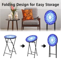 Costway Folding Mosaic Side Table Accent Table Bistro End Table -Costway GUEST cb64fd4c bd9d 4a49 9847 91107ccadc53