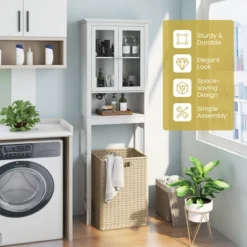 Costway Over The Toilet Storage Cabinet 2-Doors Bathroom Organizer With Adjustable Shelf -Costway GUEST cb9bb3bd 60c4 4716 8de3 98071ac8252e