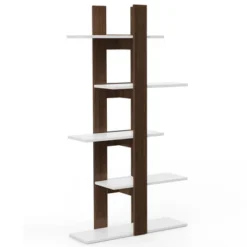 Costway 5-Tier Bookshelf Freestanding Storage Shelf Tree Bookshelf Room Divider -Costway GUEST cc7db40c 0559 47ab 98c9 1590939a83f2