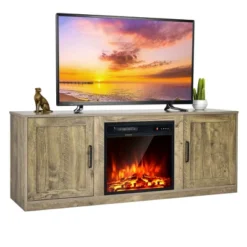 Costway 58'' Fireplace TV Stand Entertainment Console W/ 18'' Electric Fireplace -Costway GUEST cc8e7a6d 8d50 4317 b425 89e448b3a831