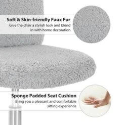 Costway Armless Faux Fur Leisure Office Chair Adjustable Swivel Task Chair 21 Costway Armless Faux Fur Leisure Office Chair Adjustable Swivel Task Chair -Costway GUEST cce249ef da78 4626 81c7 55b06166e717