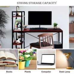 Costway 47.5'' Compact Computer Desk With 4-Tier Storage Bookshelves For Home Office -Costway GUEST ccfb9b5f d203 4e4a 8192 347ece746628