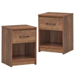 Costway 2PCS Nightstand With Drawer Storage Shelf Wooden End Side Table Bedroom Brown / Black / Natiral 24 Costway 2PCS Nightstand With Drawer Storage Shelf Wooden End Side Table Bedroom Brown / Black / Natiral -Costway GUEST cd27d883 6ebf 477a 892d fa9c4bd57337