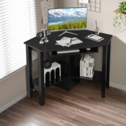 Costway Wooden Corner Desk With Drawer Computer PC Table Study Office Room Black 13 Costway Wooden Corner Desk With Drawer Computer PC Table Study Office Room Black -Costway GUEST cd65f7bf 64bb 481c 9fb9 82806c5b5786