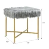 Costway Faux Fake Fur Stool Ottoman Footrest Stool Decorative With Metal Legs GreyPinkWhite -Costway GUEST cdbd5a28 0441 4c81 9394 626e33f28648