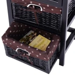 Costway Black Night Stand 3 Tiers 1 Drawer Bedside End Table Organizer Wood W/2 Baskets -Costway GUEST cdda1c38 5277 4215 8682 77de4d6d6d74