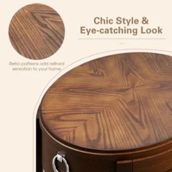 Costway Side End Table With Drawer Storage Shelf Classic Accents Nightstand Walnut Elliptical 18 Costway Side End Table With Drawer Storage Shelf Classic Accents Nightstand Walnut Elliptical -Costway GUEST cde8ac3d 4ef7 4709 8d2f 049fb1faecc5