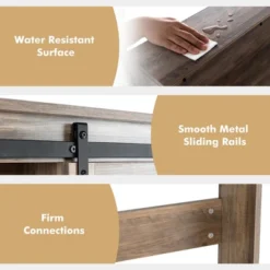 Costway Over The Toilet Bathroom Storage Cabinet With Sliding Barn Door Rustic Brown -Costway GUEST cdec2b2c 2809 47aa b2af 8d7f01c932c1