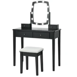 Costway Vanity Table Set With Lighted Mirror Adjustable 10 Bulbs Dresser 4 Drawer -Costway GUEST cdfc0529 97c8 475c 9094 68091b4bf4f2