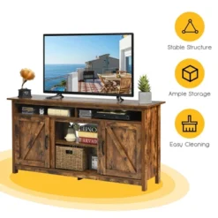 Costway 60''Industrial TV Stand Entertainment Console Center W/ Shelve & Cabinet -Costway GUEST ce45212f ec31 459b b9c6 45a8da619584