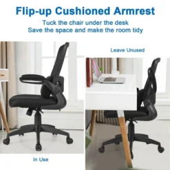 Costway Mesh Office Chair Adjustable Height&Lumbar Support Flip Up Armrest Black -Costway GUEST cf88eb94 4389 463b 8c88 c1c5731a55a2