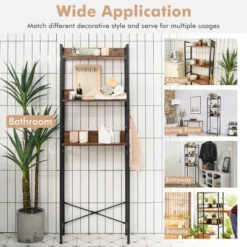 Costway 3-Tier Over-The-Toilet Storage Rack Bathroom Organizer Space Saver Rustic Brown -Costway GUEST cfaa38bf f0d0 4abc 915e 6a863c39d09d