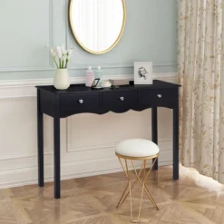 Costway Console Table Hall Table Side Table Desk Accent Table 3 Drawers Entryway Black 14 Costway Console Table Hall Table Side Table Desk Accent Table 3 Drawers Entryway Black -Costway GUEST cfde04db 07c2 47b5 8047 b407aa83367d