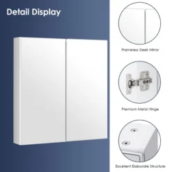 Costway Bathroom Cabinet Medicine Cabinet Wall Mount Double Door With Shelf And Mirror -Costway GUEST cfe03444 6fd0 455f a8d4 cd22cd394a40