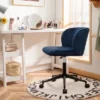 Costway Velvet Home Office Leisure Vanity Chair Armless Adjustable Swivel PinkBlue -Costway GUEST cff4c44f b093 4c49 9054 905669c5169d