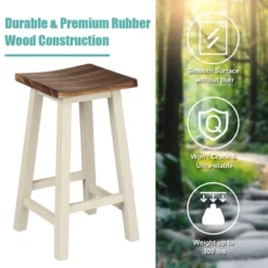 Costway 3-Piece Bar Table Set Counter Pub Table& 2 Saddle Bar Stools W/ Hanging Design -Costway GUEST d01c73ee f598 46f3 9ebd dacf6f35f55b