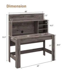 Costway Computer Desk Wooden Writing Desk Modern Home Office Workstation PC Laptop Table For Small Space -Costway GUEST d02afbb1 b400 4ce7 97d7 1ca067d58981