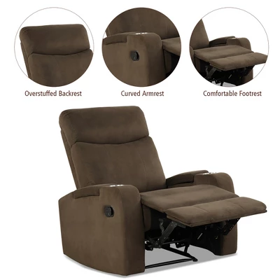 Costway Recliner Chair Single Sofa Lounger With Arm Storage & Cup Holder CoffeeGreyBrown 10 Costway Recliner Chair Single Sofa Lounger With Arm Storage & Cup Holder CoffeeGreyBrown - Image 8