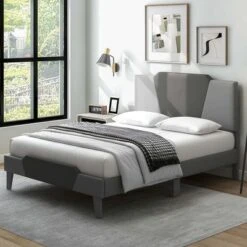 Costway Full/Qween/Twin Size Upholstered Platform Bed Frame Velvet Headboard Mattress Foundation -Costway GUEST d087a18d ec86 45bc 8205 2249080fa1c1