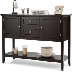 Costway Sideboard Buffet Table Wooden Console Table W/ Drawers & Storage Cabinets Blue/Brown/Gray/Beige -Costway GUEST d108d727 faee 4ccf 889f 72576b050dba