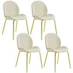 Costway 4PCS Velvet Dining Chair Accent Leisure Chair Armless Side Chair 24 Costway 4PCS Velvet Dining Chair Accent Leisure Chair Armless Side Chair -Costway GUEST d12598cb 827a 496c 8495 f9317441fff5