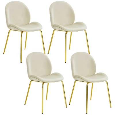 Costway 4PCS Velvet Dining Chair Accent Leisure Chair Armless Side Chair 12 Costway 4PCS Velvet Dining Chair Accent Leisure Chair Armless Side Chair - Image 10