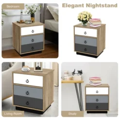 Costway Nightstand With Drawer And Storage Cabinet Wooden Sofa Side Table End Table -Costway GUEST d17cd078 4d3c 4cd3 a355 ae534dd1eea4