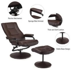 Costway Recliner Chair Swivel PU Leather Lounge Accent Armchair W/ Ottoman Brown 19 Costway Recliner Chair Swivel PU Leather Lounge Accent Armchair W/ Ottoman Brown -Costway GUEST d190a724 1fe9 4f7c bb19 cf6a03a84246