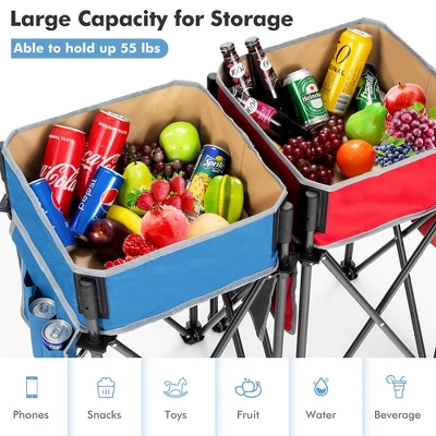 Costway 2 PCS Folding Camping Tables W/ Large Capacity Storage Sink For Picnic 7 Costway 2 PCS Folding Camping Tables W/ Large Capacity Storage Sink For Picnic - Image 5