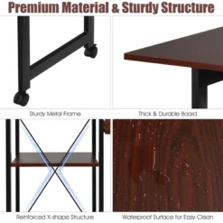 Costway Rolling Computer Desk Folding Writing Office Desk W/ Storage Shelves 18 Costway Rolling Computer Desk Folding Writing Office Desk W/ Storage Shelves -Costway GUEST d20af193 abc7 4811 bb56 581302a9446f