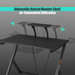 Costway Gaming Desk Computer Desk PC Table Workstation With Headphone Hook & Cup Holder -Costway GUEST d2856bb3 9eb1 4a0d b3dc da0b1d1c315e