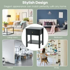 Costway 2PCS Nightstand Drawer Shelf Storage Display Black 14 Costway 2PCS Nightstand Drawer Shelf Storage Display Black -Costway GUEST d28e71e7 43bf 4eda b2bf 676020fd508b 2