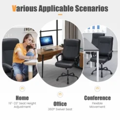 Costway Adjustable Home Office Computer Chair Swivel Rocking Executive Desk Chair With Arms -Costway GUEST d29b4230 9214 42ea 993a 226d3cf28d69
