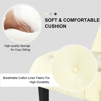 Costway Armless Accent Chair Upholstered Tufted Lounge Chair Wood Leg 8 Costway Armless Accent Chair Upholstered Tufted Lounge Chair Wood Leg - Image 6