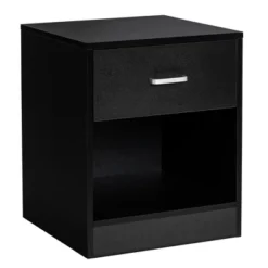 Costway Nightstand With Drawer Storage Cabinet Modern Beside End Table BlackBrown -Costway GUEST d2ea420a 4c7d 450f aa08 d25aad851e49